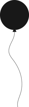 Black silhouette party balloon tied with string png