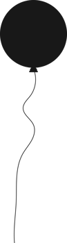 Black silhouette party balloon tied with string png