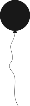 Black silhouette party balloon tied with string png