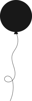 Black silhouette party balloon tied with string png