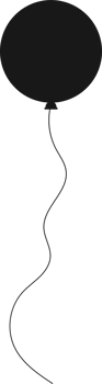 Black silhouette party balloon tied with string png