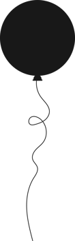 Black silhouette party balloon tied with string png