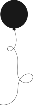 Black silhouette party balloon tied with string png