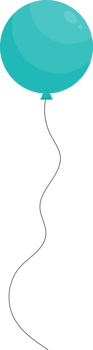 Colored party balloon tied with string png