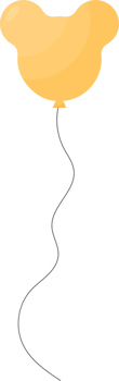 Colored party balloon tied with string png