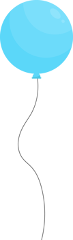 Colored party balloon tied with string png