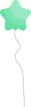 Colored party balloon tied with string png