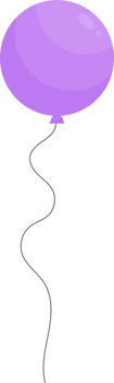 Colored party balloon tied with string png