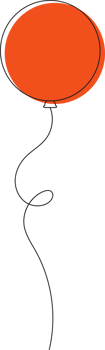Colored party balloon tied with string png