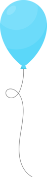 Colored party balloon tied with string png
