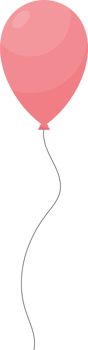 Colored party balloon tied with string png