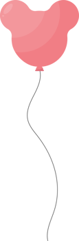 Colored party balloon tied with string png