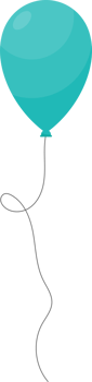 Colored party balloon tied with string png
