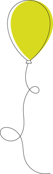 Colored party balloon tied with string png
