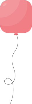 Colored party balloon tied with string png