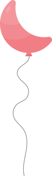 Colored party balloon tied with string png