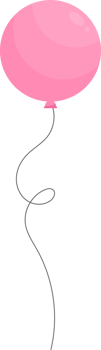 Colored party balloon tied with string png