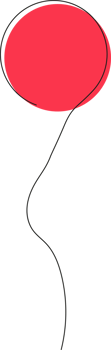 Colored party balloon tied with string png