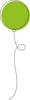 Colored party balloon tied with string png