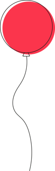 Colored party balloon tied with string png