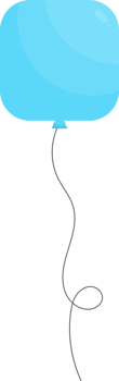 Colored party balloon tied with string png