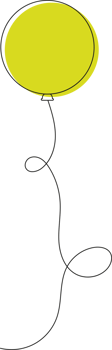 Colored party balloon tied with string png