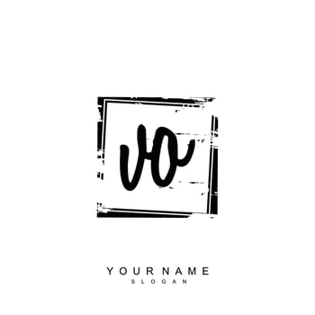 Initial VO Monogram with Grunge Template Design vector