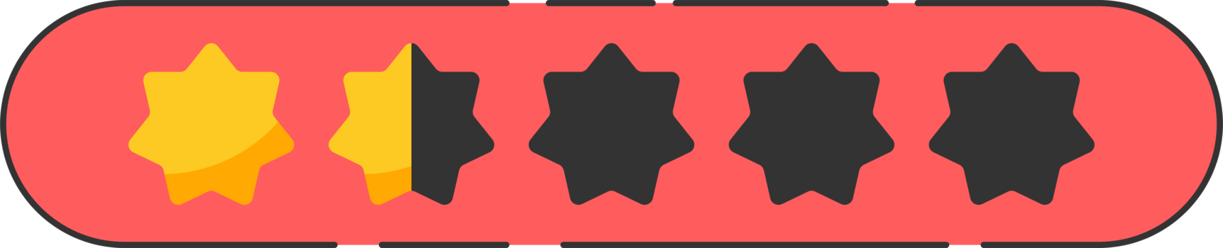 Star rating review with gold stars clip art png