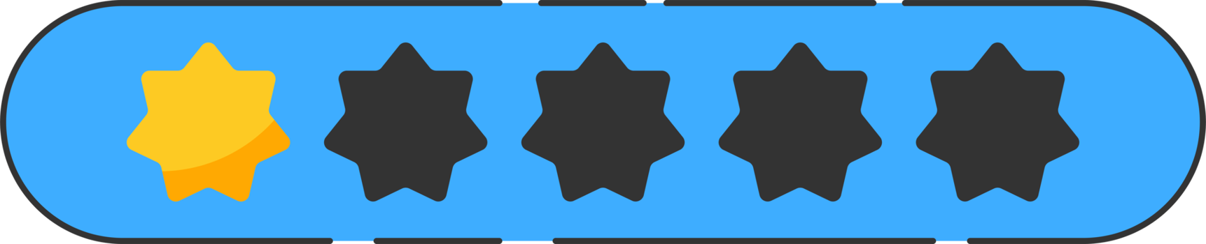Star rating review with gold stars clip art png