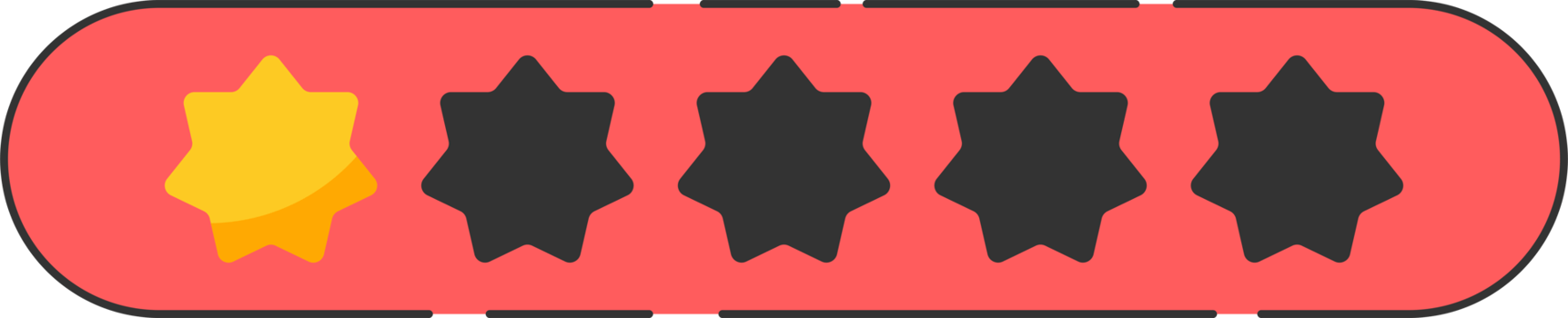 Star rating review with gold stars clip art png