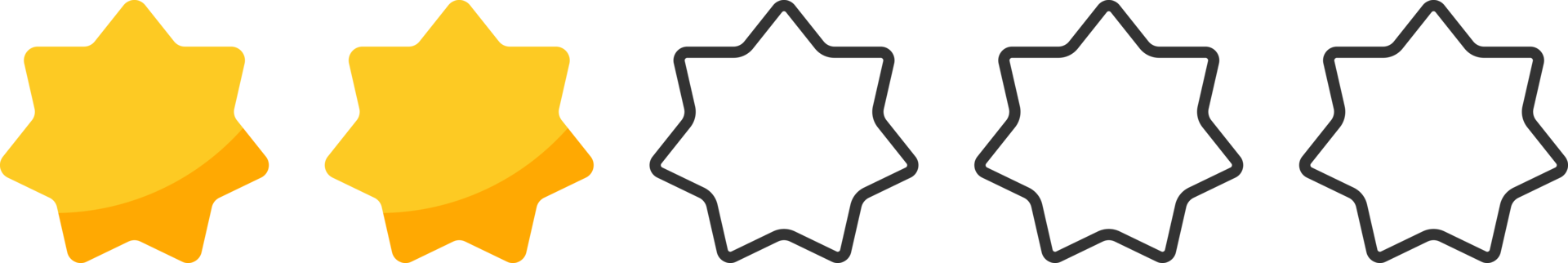 Star rating review with gold stars clip art png