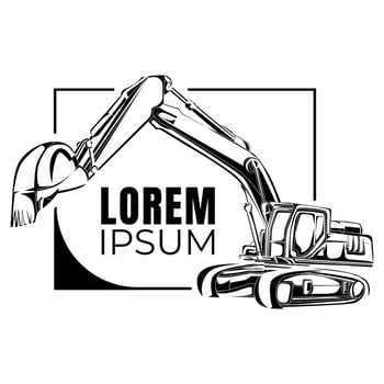 Excavators logo. Excavators silhouettes. Heavy Vehicle Logo vector