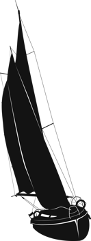 Silhouette of a sailing boat. png