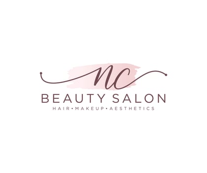 Initial NC feminine logo collections template. handwriting logo of initial signature, wedding, fashion, jewerly, boutique, floral and botanical with creative template for any company or business. vector