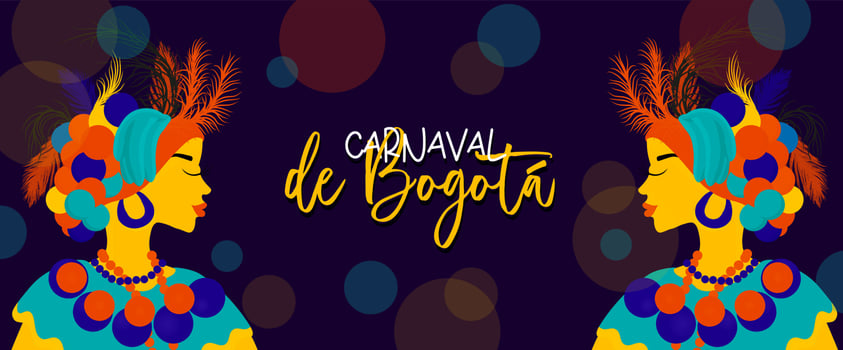 Happy Carnival, Colombia, South America Carnival with samba dancers and musicians. Design for festival and circus events with funny artists, dancers, vector