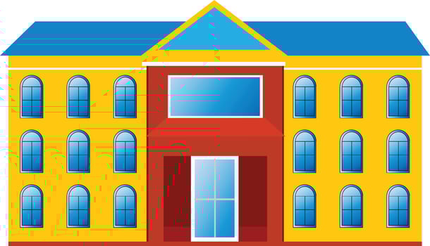 Cartoon style school building vector