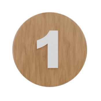Number 1 on shape round png