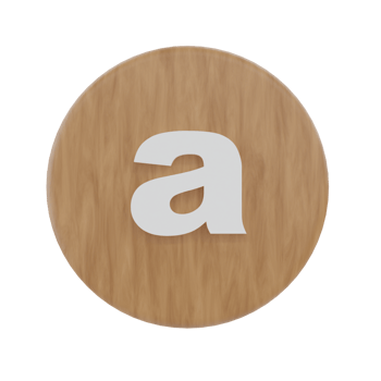 Letter a on shape round png
