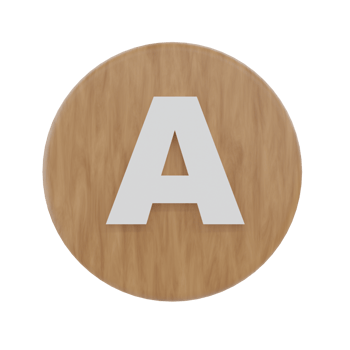 Letter A on shape round png