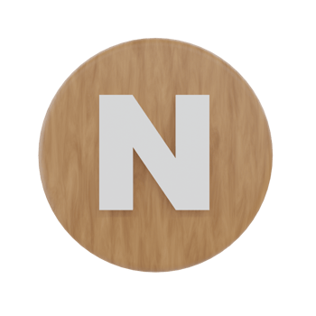 Letter N on shape round png