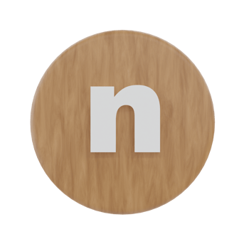 Letter n on shape round png
