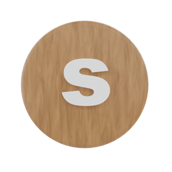 Letter s on shape round png