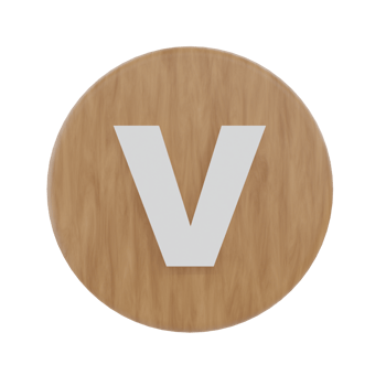 Letter v on shape round png