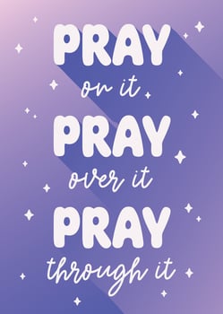 Pray on it Faith hope encouragement poster prayer religious quote gradient design vector