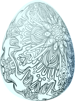 Easter egg with drawing pattern png