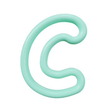 letter C color glossy outline png