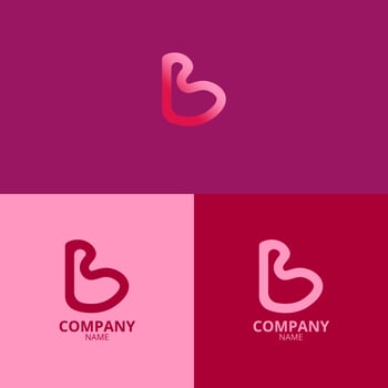 the letter b logo with a clean and modern style also uses a sharp gradient pink color with more colorful nuances, perfect for strengthening your company logo branding vector