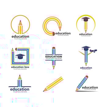 pencil vector illustration icon and logo of education