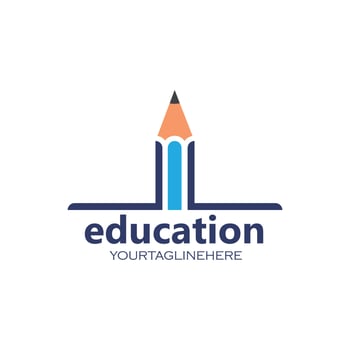 pencil vector illustration icon and logo of education