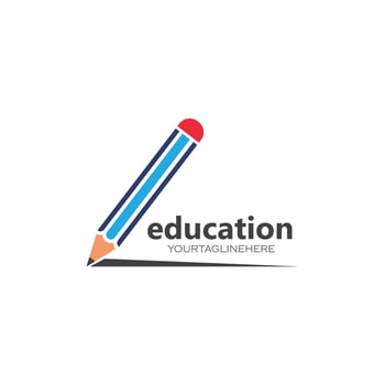 pencil vector illustration icon and logo of education